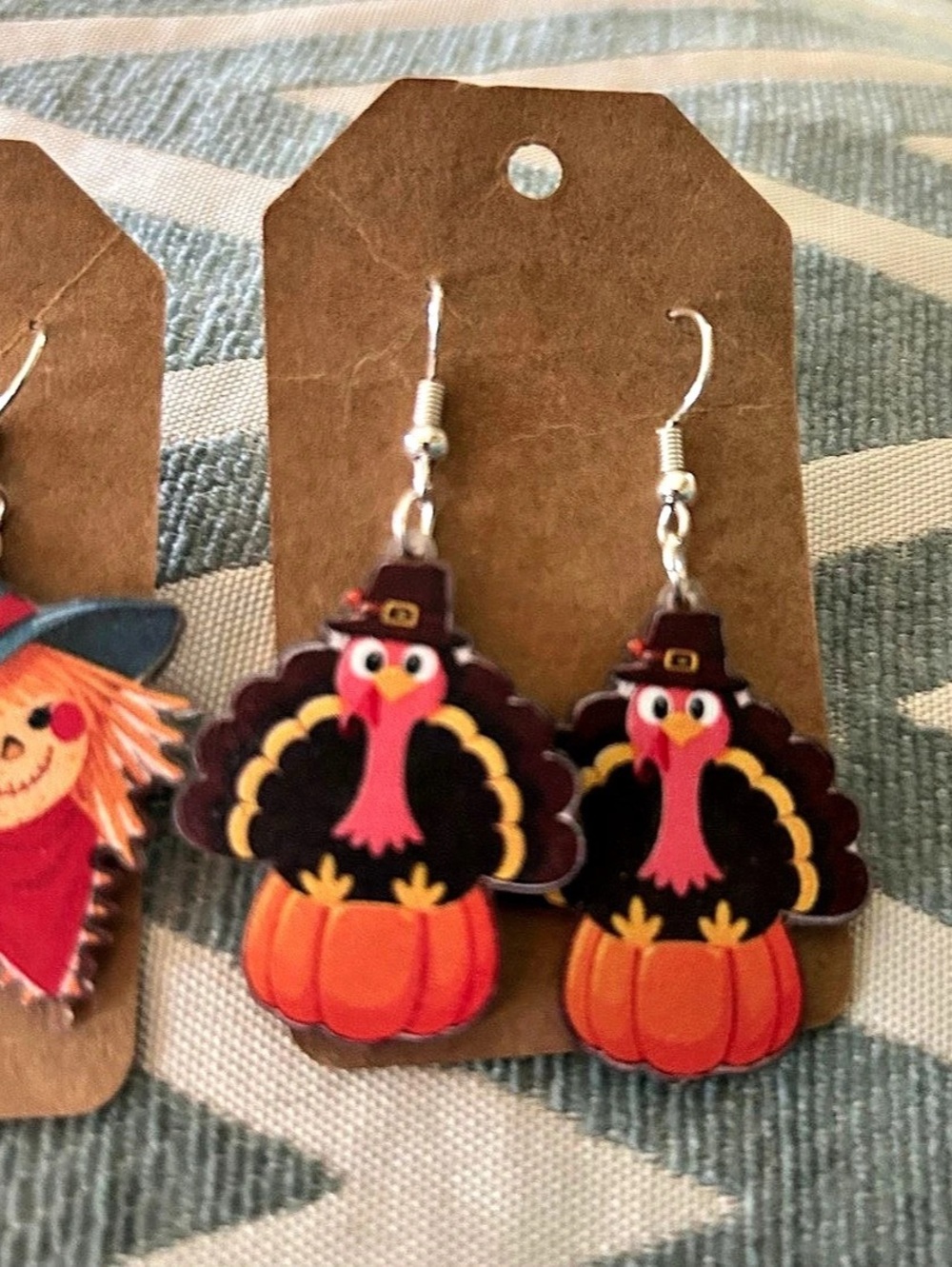 NWT-Halloween Witch & Turkey Earrings-2earrings - Picture 3 of 3